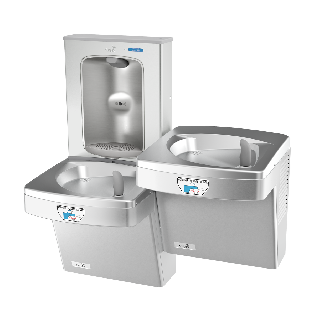 Oasis Quasar Versafiller with VersaCooler Contacless Split-Level Combo.