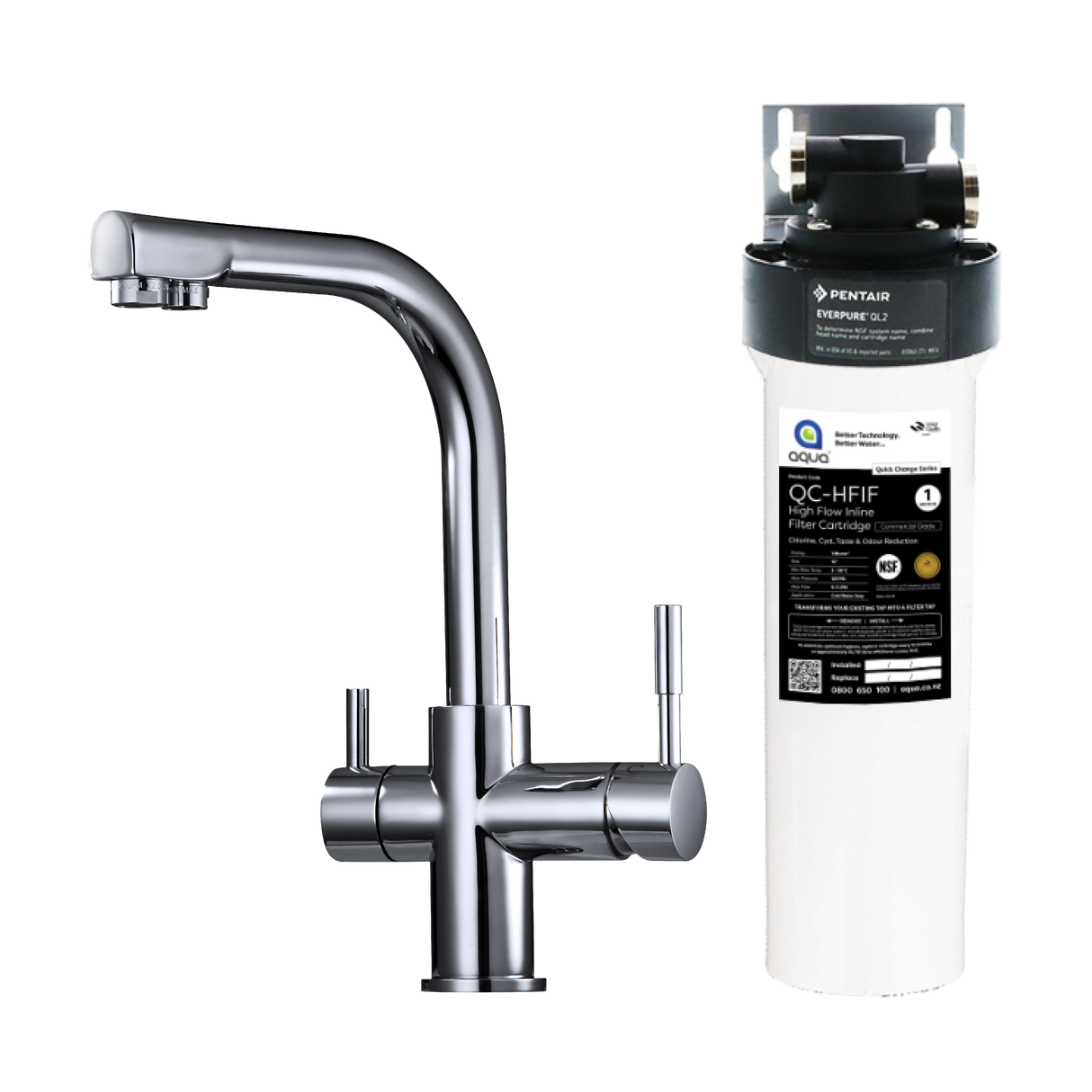 Under Bench High-Flow Inline Filter with Mixer