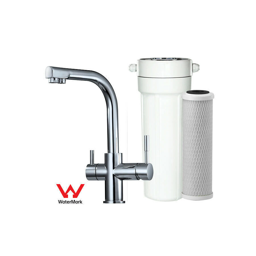 Under Bench Water Filter System with PLV and Mixer Sprayer - Mains Water