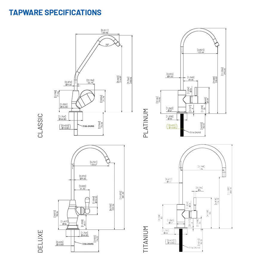 Under Bench Mini Water Filter System with Tap Options.