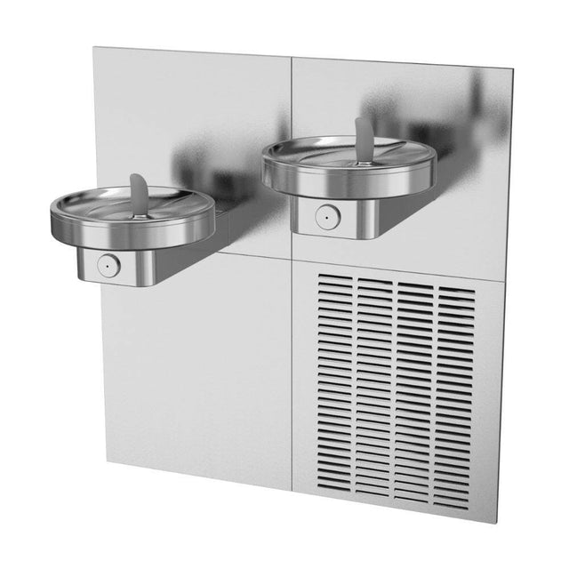 Oasis AquaPointe with Radii Modular In-Wall Split Level Drinking Fountain.