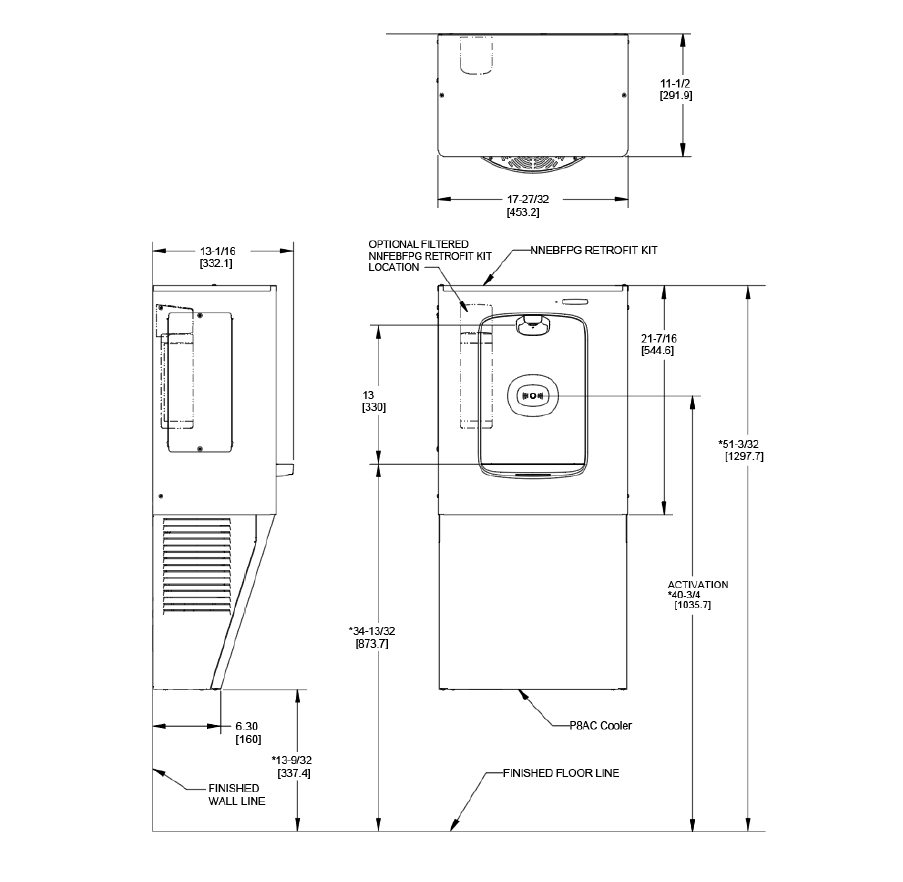 Oasis Conversion Kit Contactless, Refrigerated, Cooler to Bottle Filler.