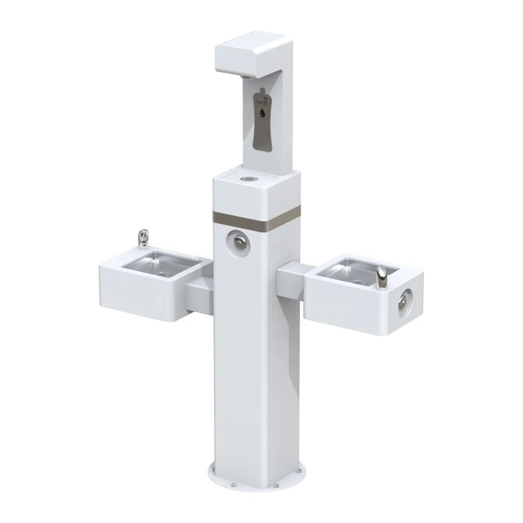 Oasis Outdoor Dual +2 Manual, Non-Refrigerated Hydration Station Combo