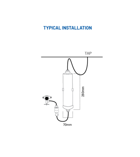 Under Bench KDF Water Filter System with Tap - Mains Water.
