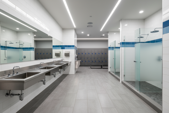 commercial gym bathroom