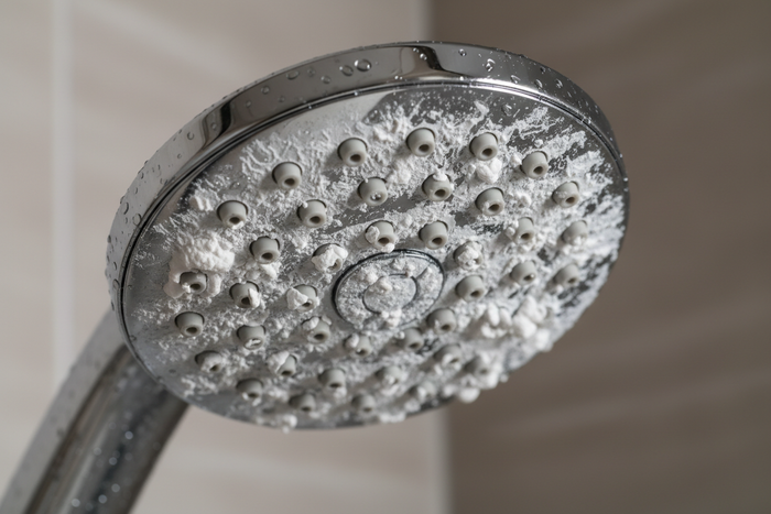Hard Water and  Scale Build-Up on a shower head