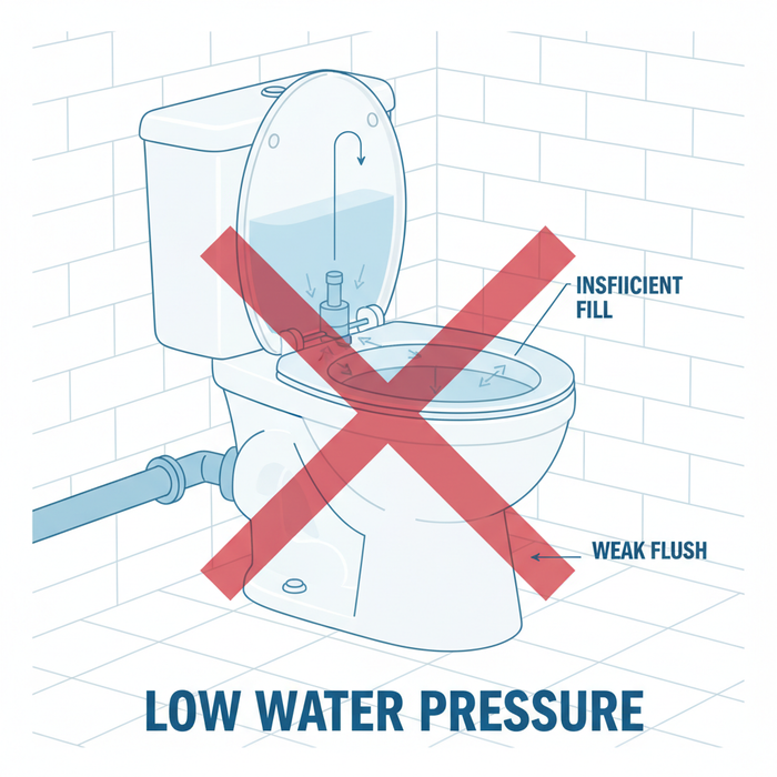 poor water pressure in toilet