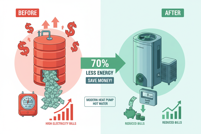 show how hot water is saving money